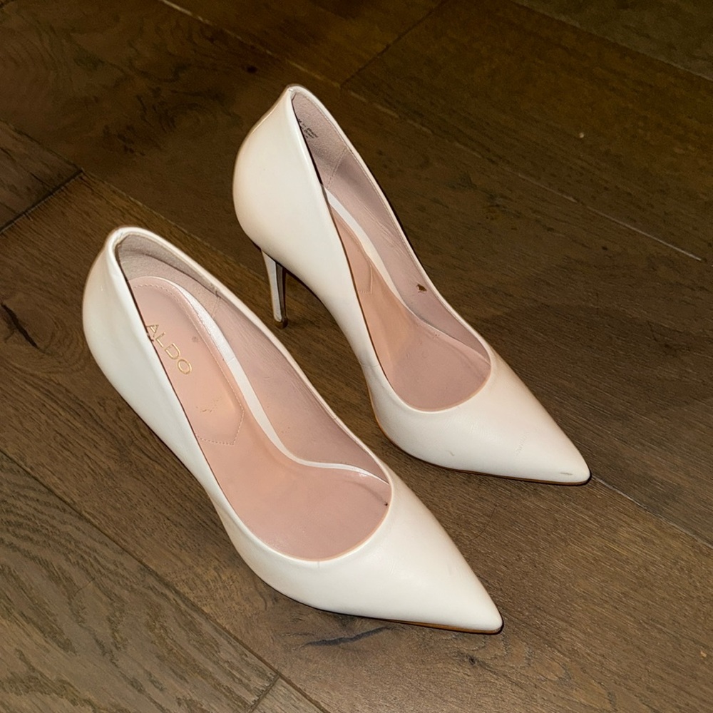 Aldo 4” White Pumps